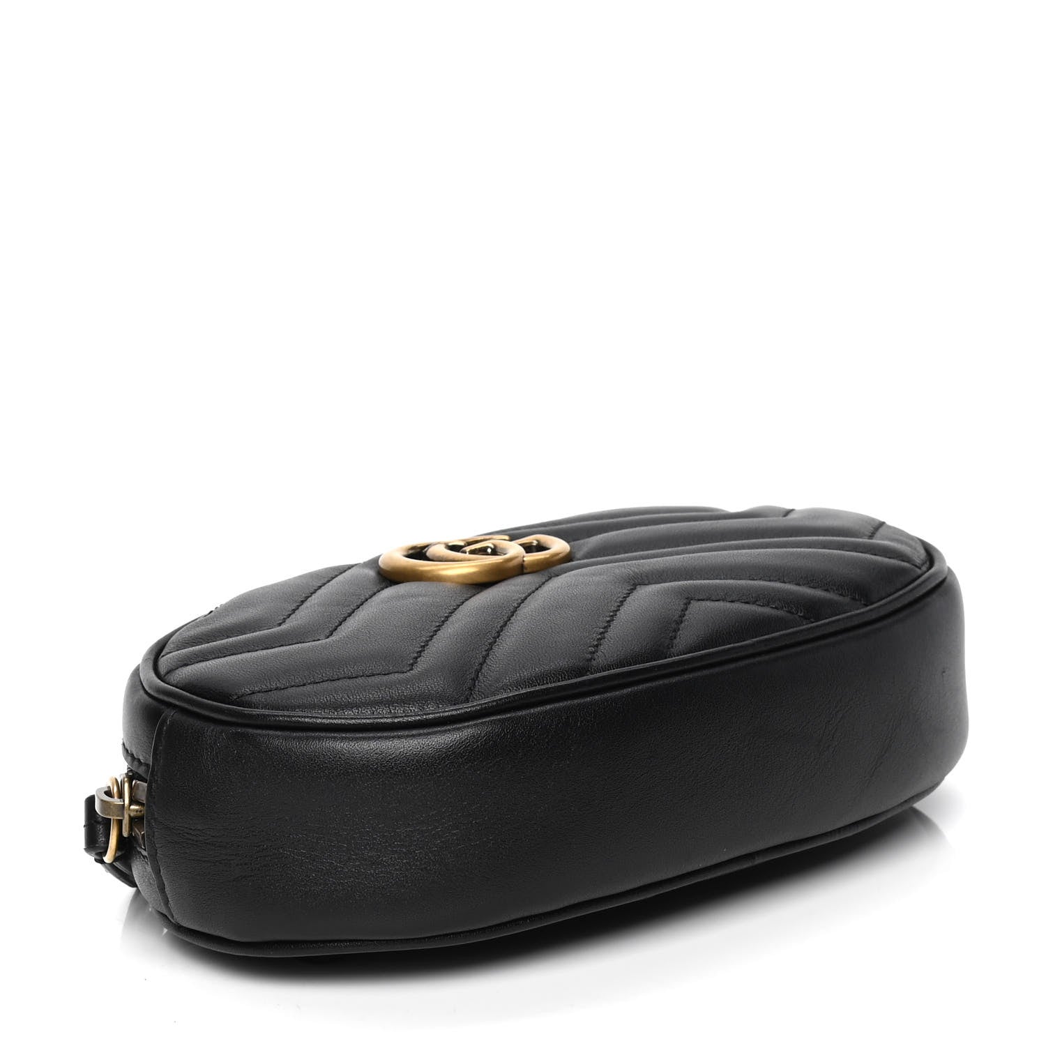 Gucci Calfskin Matelasse GG Marmont Belt Bag 85 34 Black 3 of 6