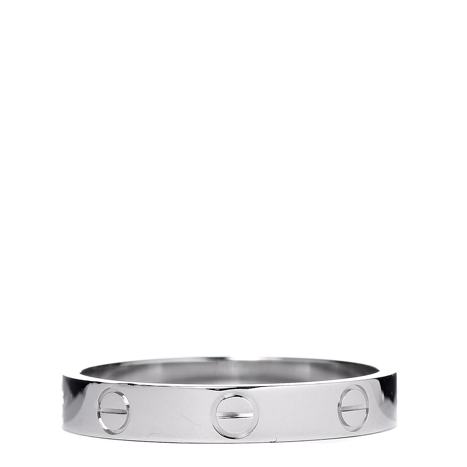 Cartier 18K White Gold 3.5mm LOVE Wedding Band Ring 59 8.75 3 of 5