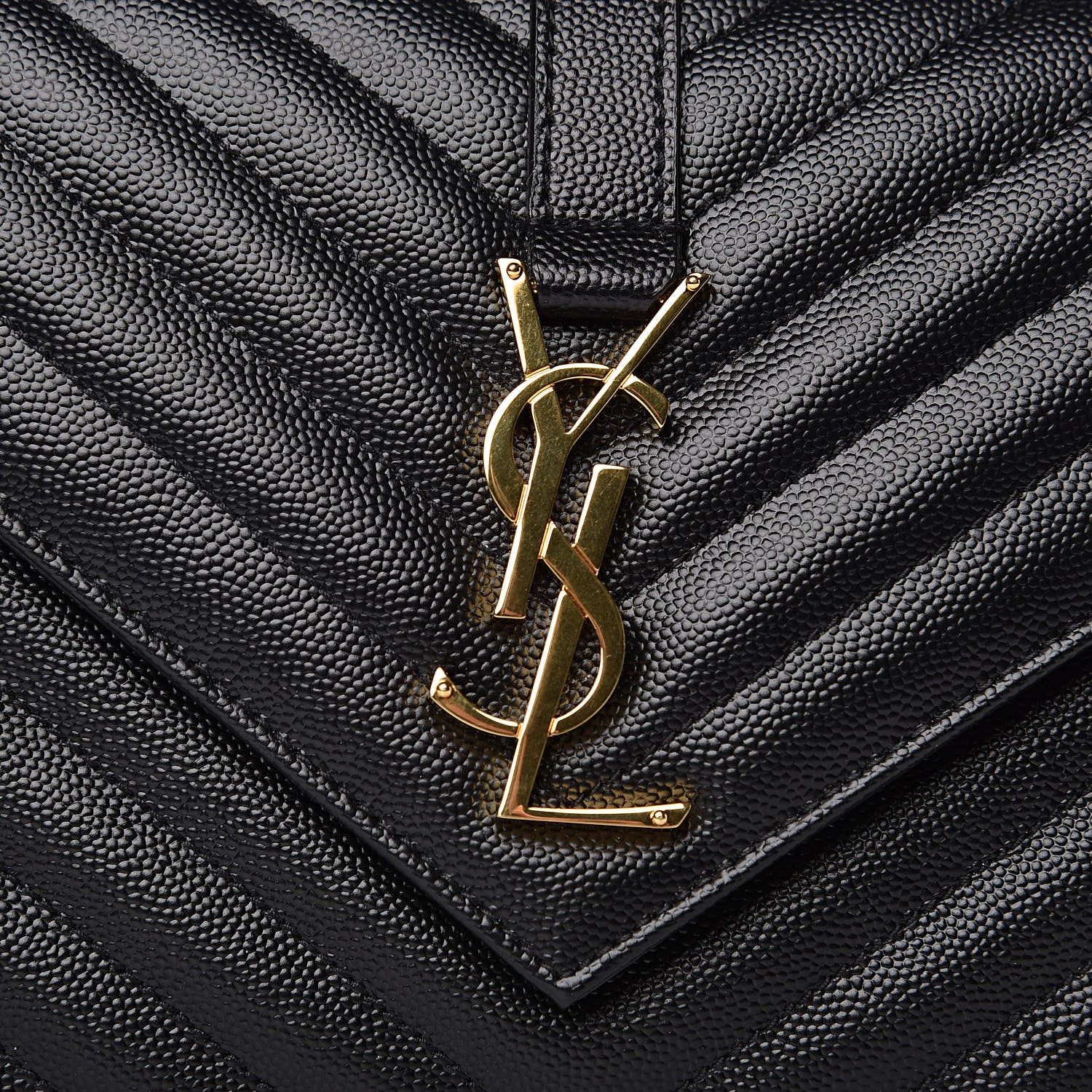 Saint Laurent Grain De Poudre Matelasse Chevron Medium Monogram Satchel Black 10 of 10