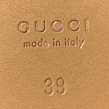 Gucci Calfskin Monogram Horsebit Womens Slide Sandals 39 Beige Ebony Sundial 7 of 9