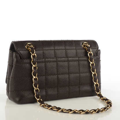 Chanel Caviar Square Stitched Small Flap Dark Brown 3 of 8