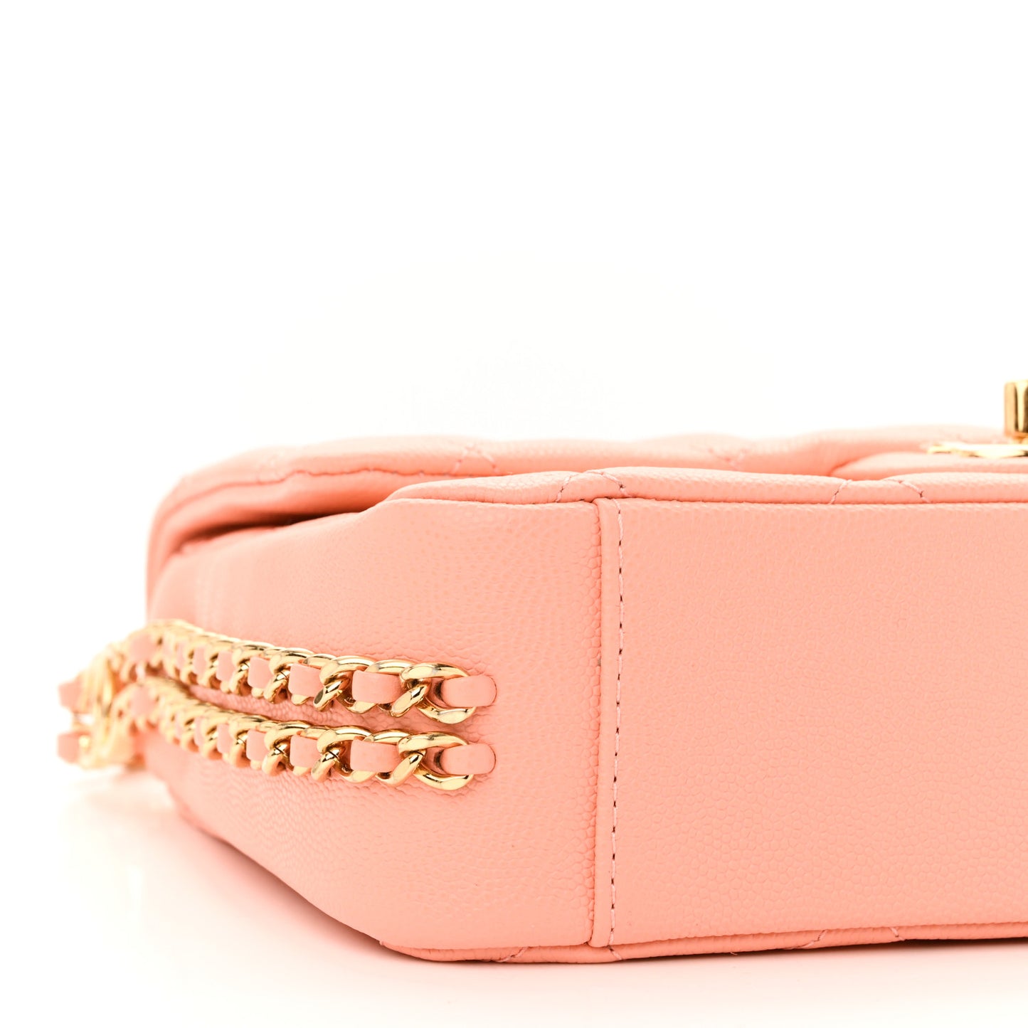 Caviar Quilted Mini CC You Flap Light Orange