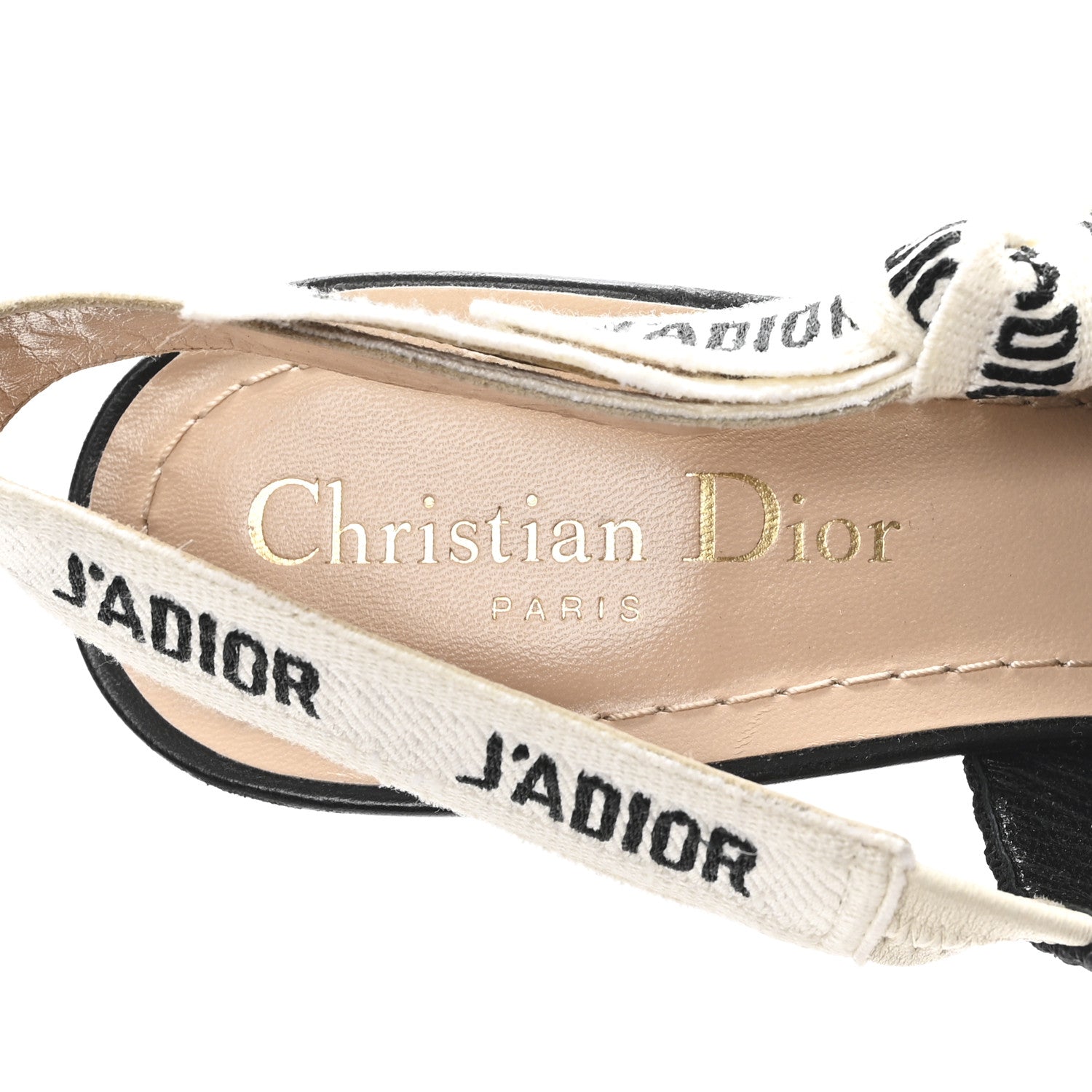 Christian Dior Technical Canvas Ribbon J Adior Slingback 100mm Pumps 36 Black 8 of 10
