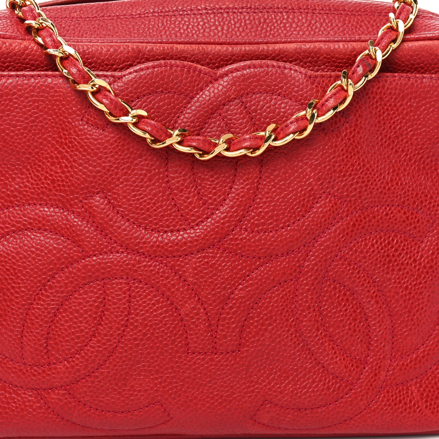 Caviar CC Stitched Camera Case Red
