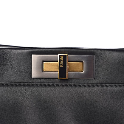 Fendi Vitello Suede Large Peekaboo Iconic Satchel Black 8 of 10