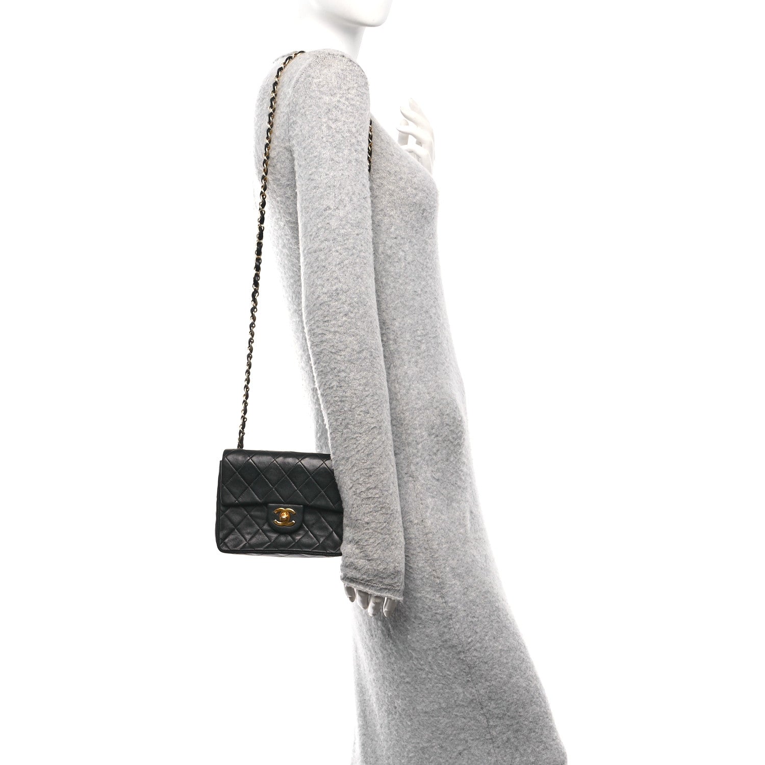 Chanel Lambskin Quilted Mini Square Flap Black 2 of 12
