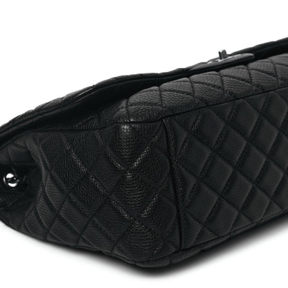 Chanel Grained Calfskin Quilted Small XXL Travel Flap Bag Black 9 of 10