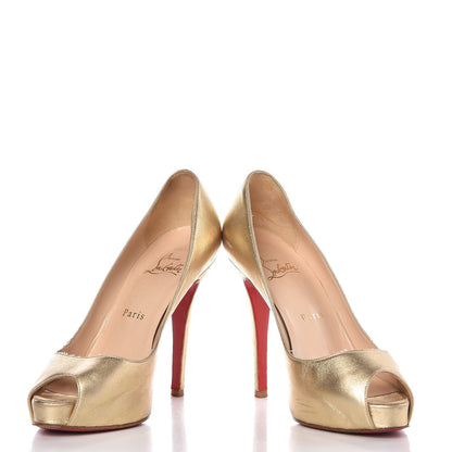 Christian Louboutin Metallic Nappa Very Prive 120 Pumps 36 Light Gold 5 of 13
