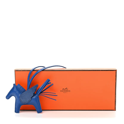 Hermes Milo Lambskin Lizard Touch Grigri Rodeo Pegase Horse Bag Charm PM Bleu France 5 of 5