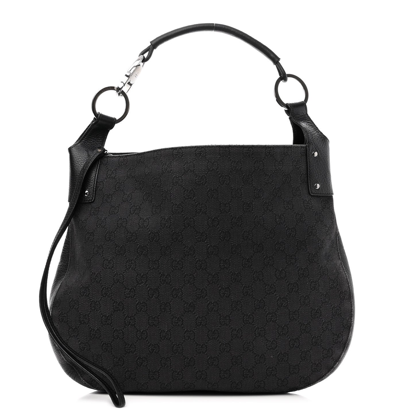 Monogram Calfskin Horsebit Classic Ring Hobo Black