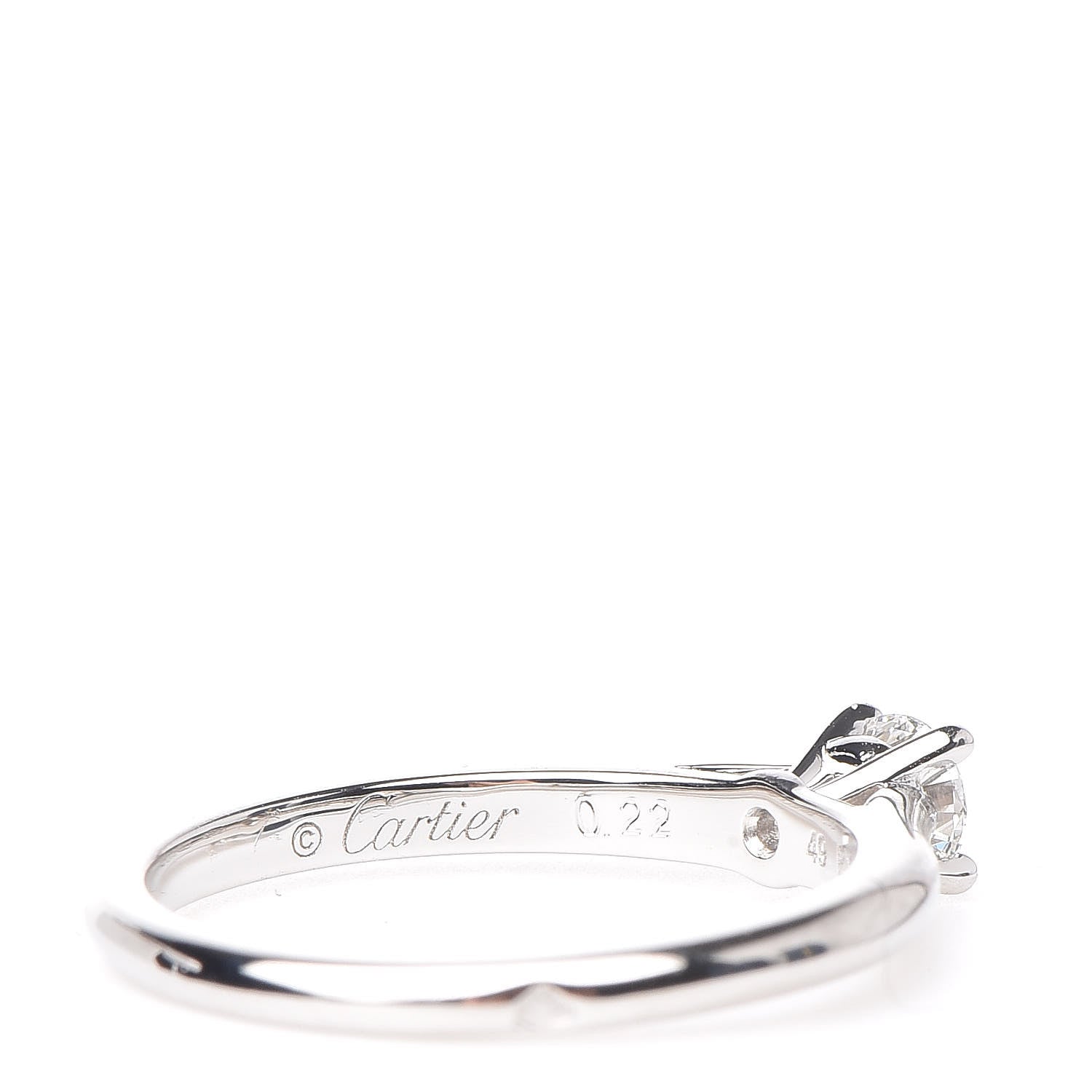 Cartier Platinum Diamond .22ct Solitaire Engagement Ring 49 5 6 of 7