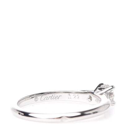 Cartier Platinum Diamond .22ct Solitaire Engagement Ring 49 5 6 of 7