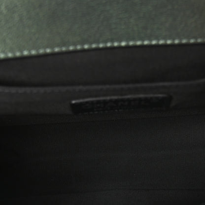 Chanel Iridescent Goatskin Quilted Medium Boy Flap Green 5 of 10