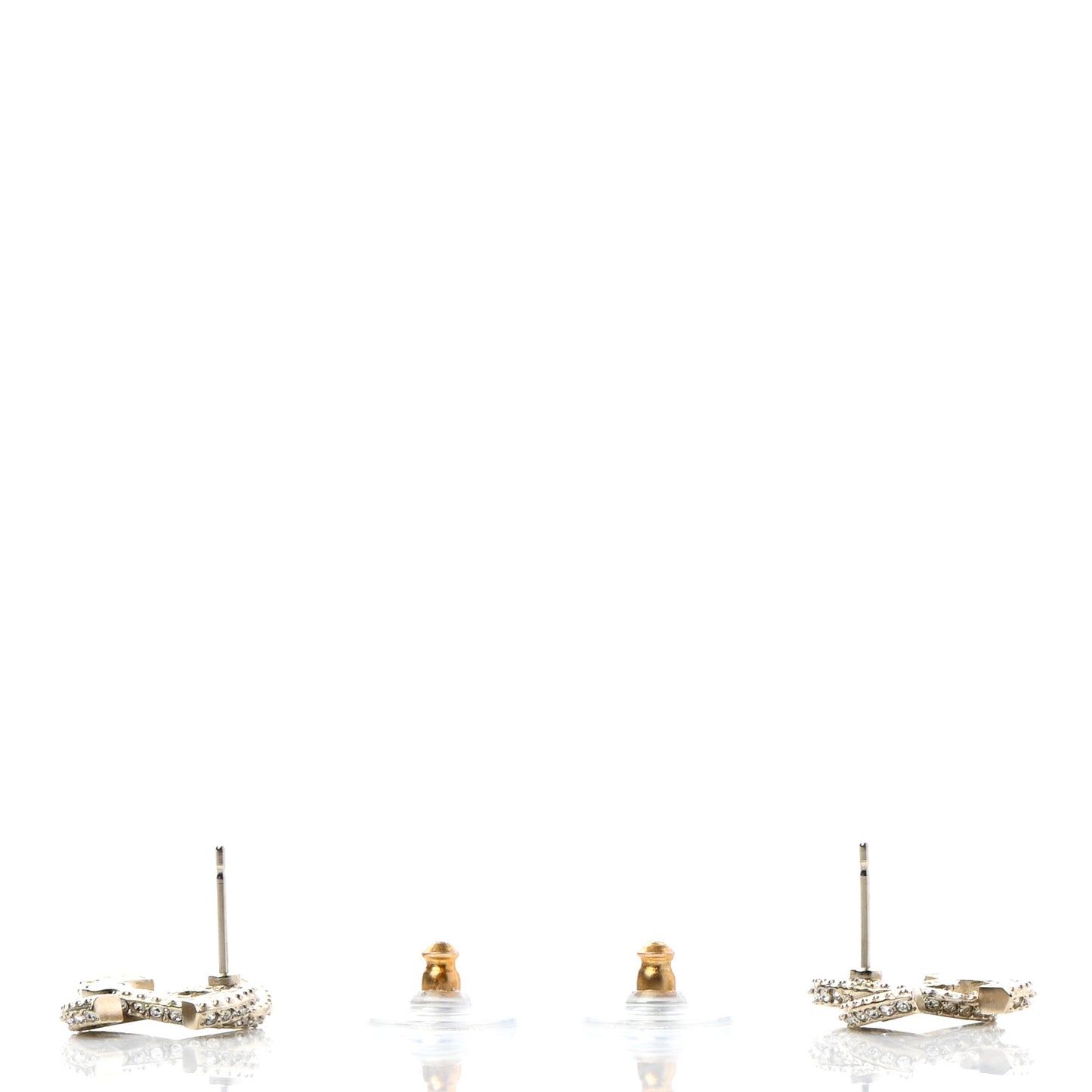 Crystal Timeless CC Earrings Light Gold