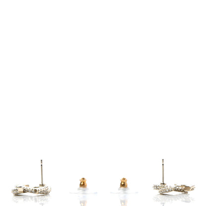 Chanel Crystal Timeless CC Earrings Light Gold 3 of 5