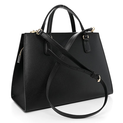 Gucci Dollar Calfskin Large Soho Top Handle Satchel Black 3 of 12
