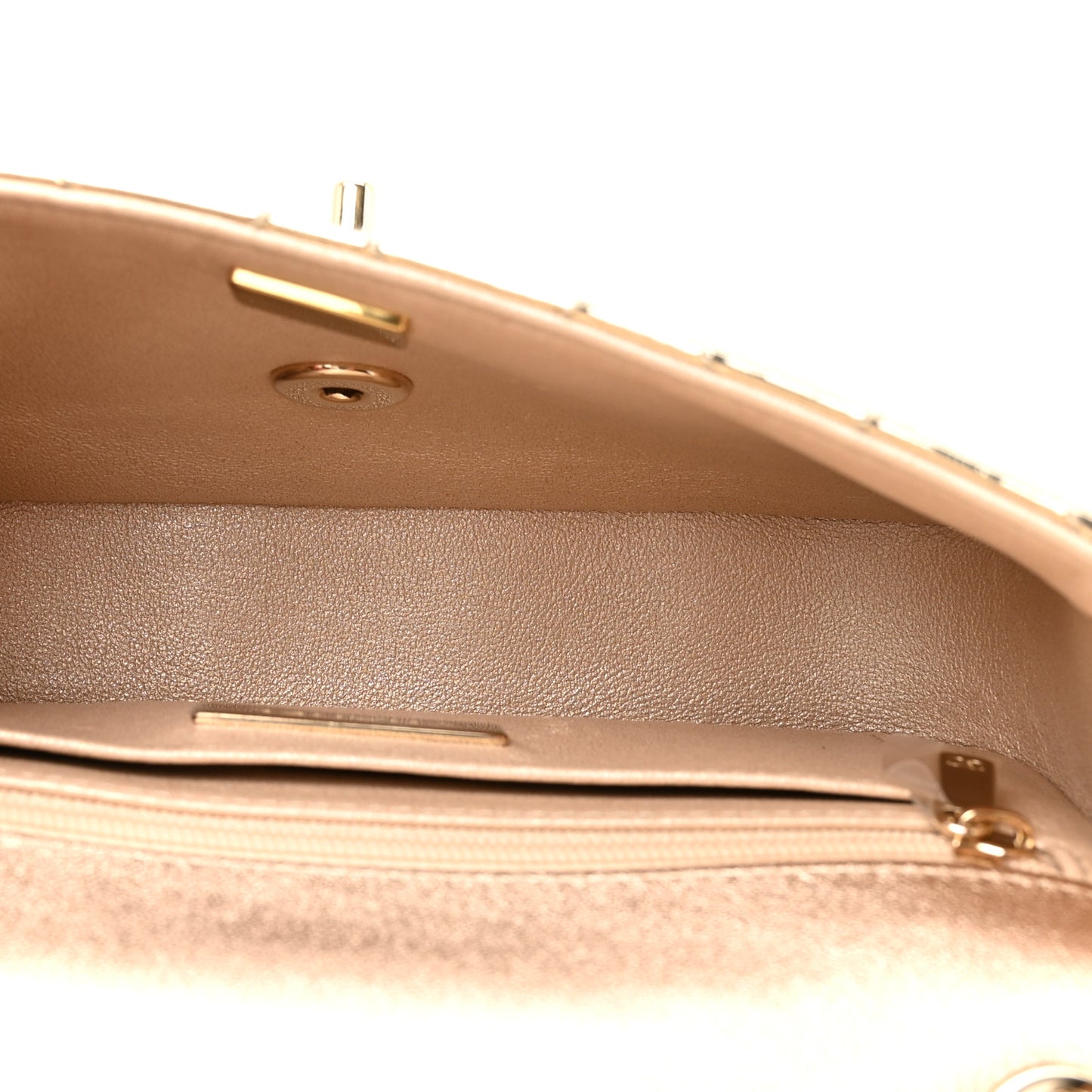 Mirror Calfskin Metallic Calfskin Quilted Hollywood Boulevard Mini Flap With Star Coin Purse Gold