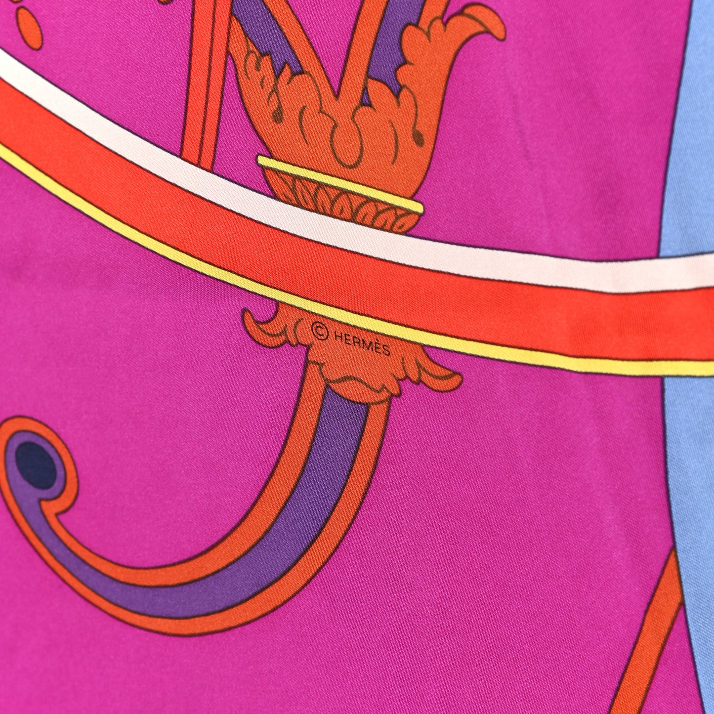 Silk Washingtons Carriage Scarf 90 Fuchsia Rose Vif