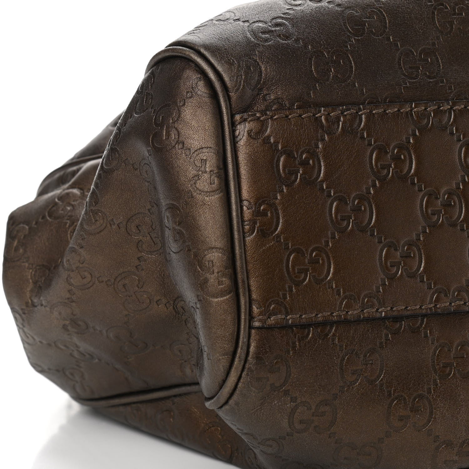 Gucci Metallic Guccissima Medium Sukey Tote Bronze 19 of 22