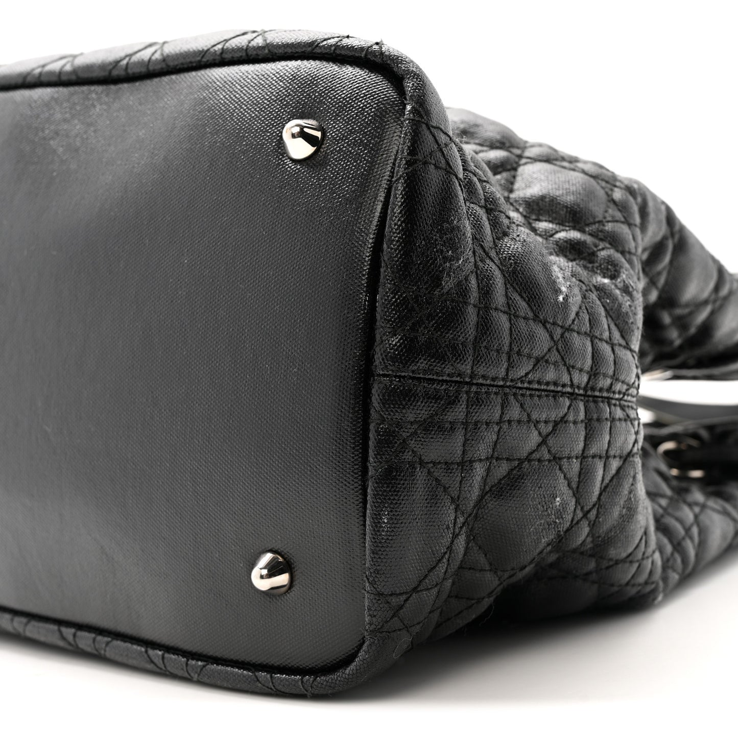 Coated Canvas Cannage Medium Panarea Tote Black