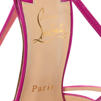 Christian Louboutin Patent Cross Blake 100 Pumps 35 Rose Indien 7 of 7