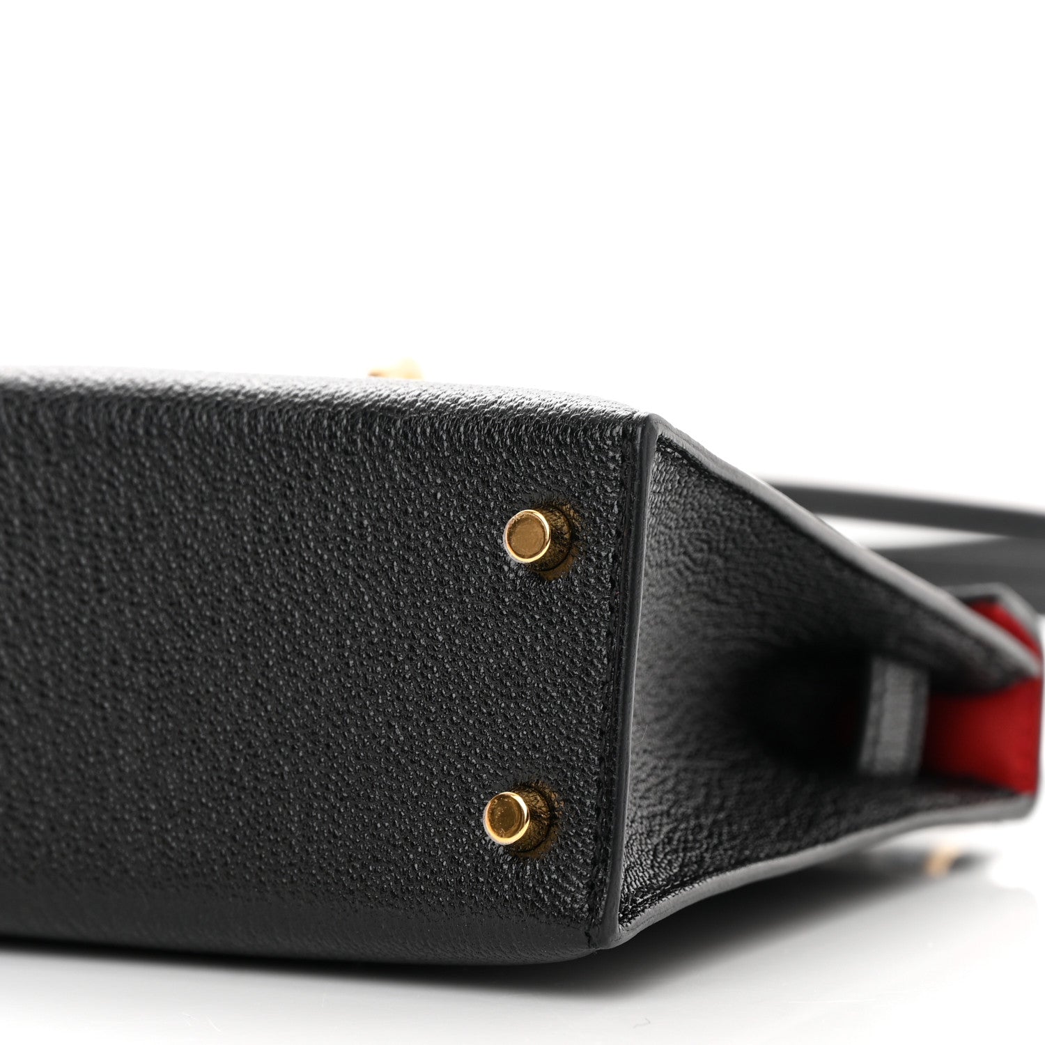 Hermes Chevre Mysore Horseshoe Mini Kelly Sellier 20 Black Rouge De Coeur 10 of 13