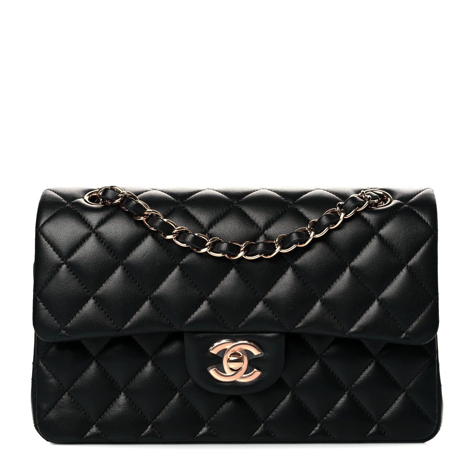 Chanel Lambskin Quilted Small Double Flap Black 1 of 12