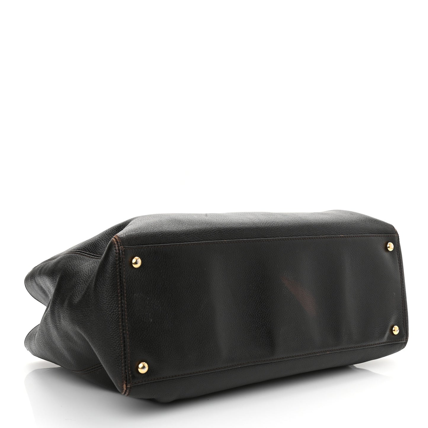 Calfskin Cerf Executive Shopper Tote Black