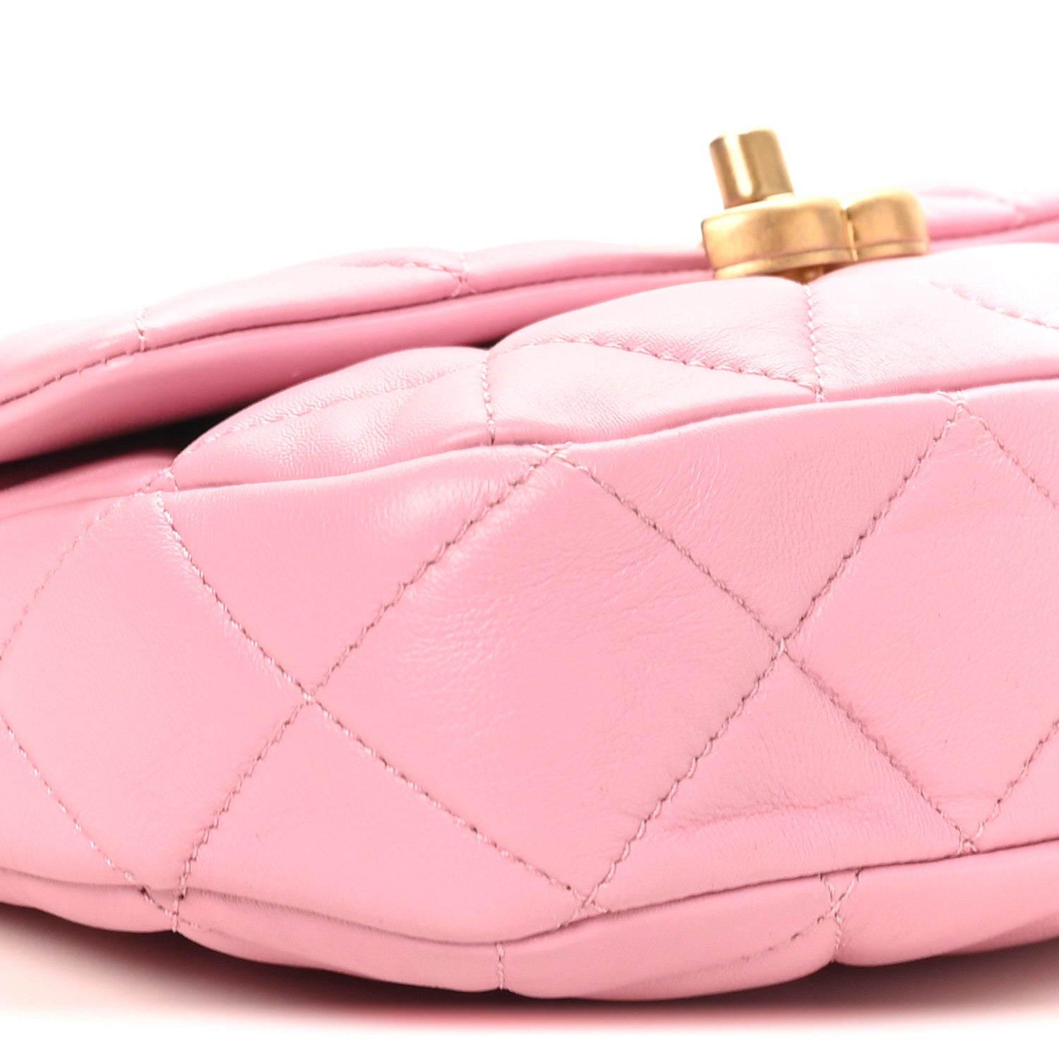 Chanel Lambskin Quilted Mini Lacquered Chain Flap Pink 9 of 10