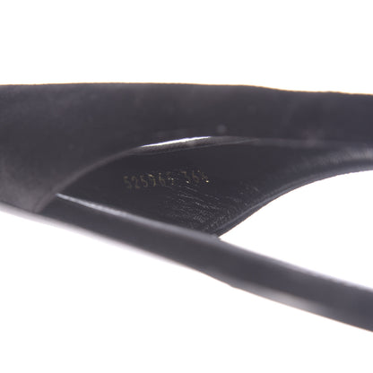 Balenciaga Velvet BB Knife Pointy Toe Slingback Flats 36.5 Black 10 of 11