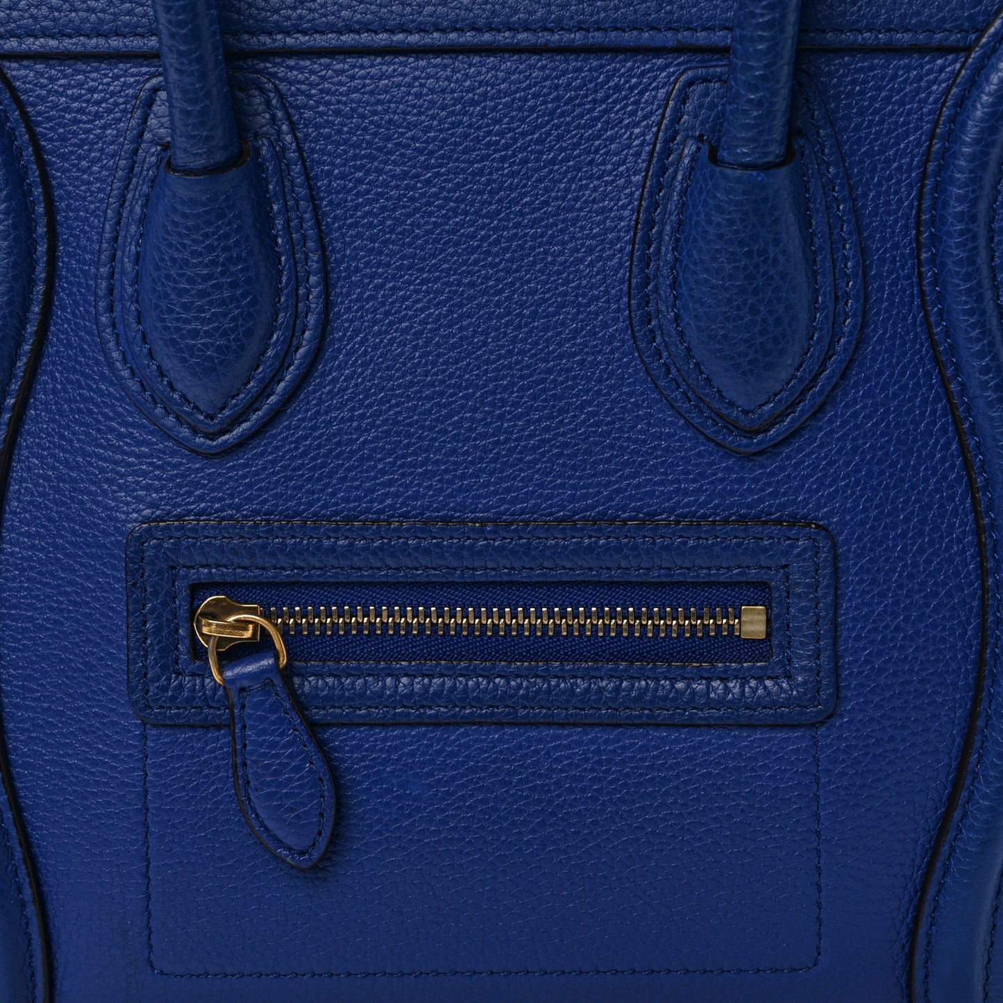 Drummed Calfskin Nano Luggage Indigo