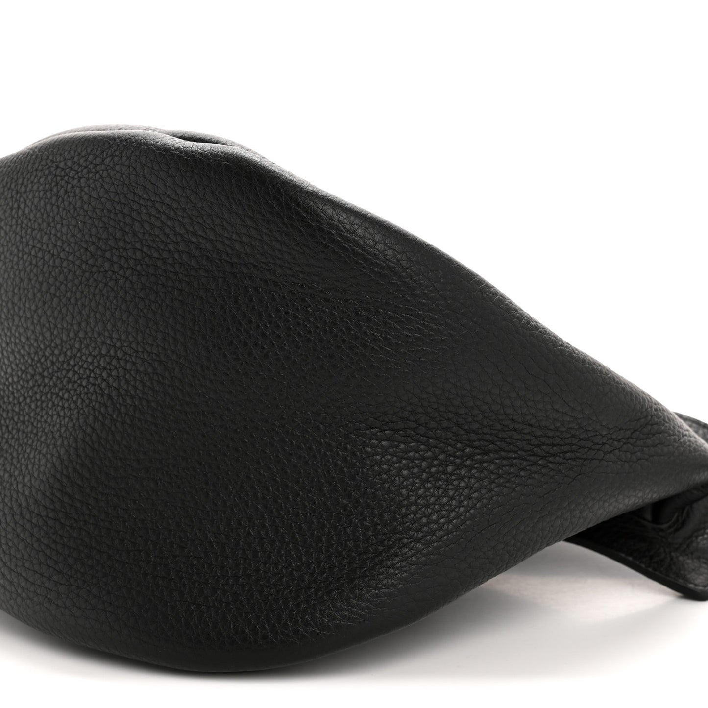 Grained Calfskin Large Slouchy Banana Bag Black