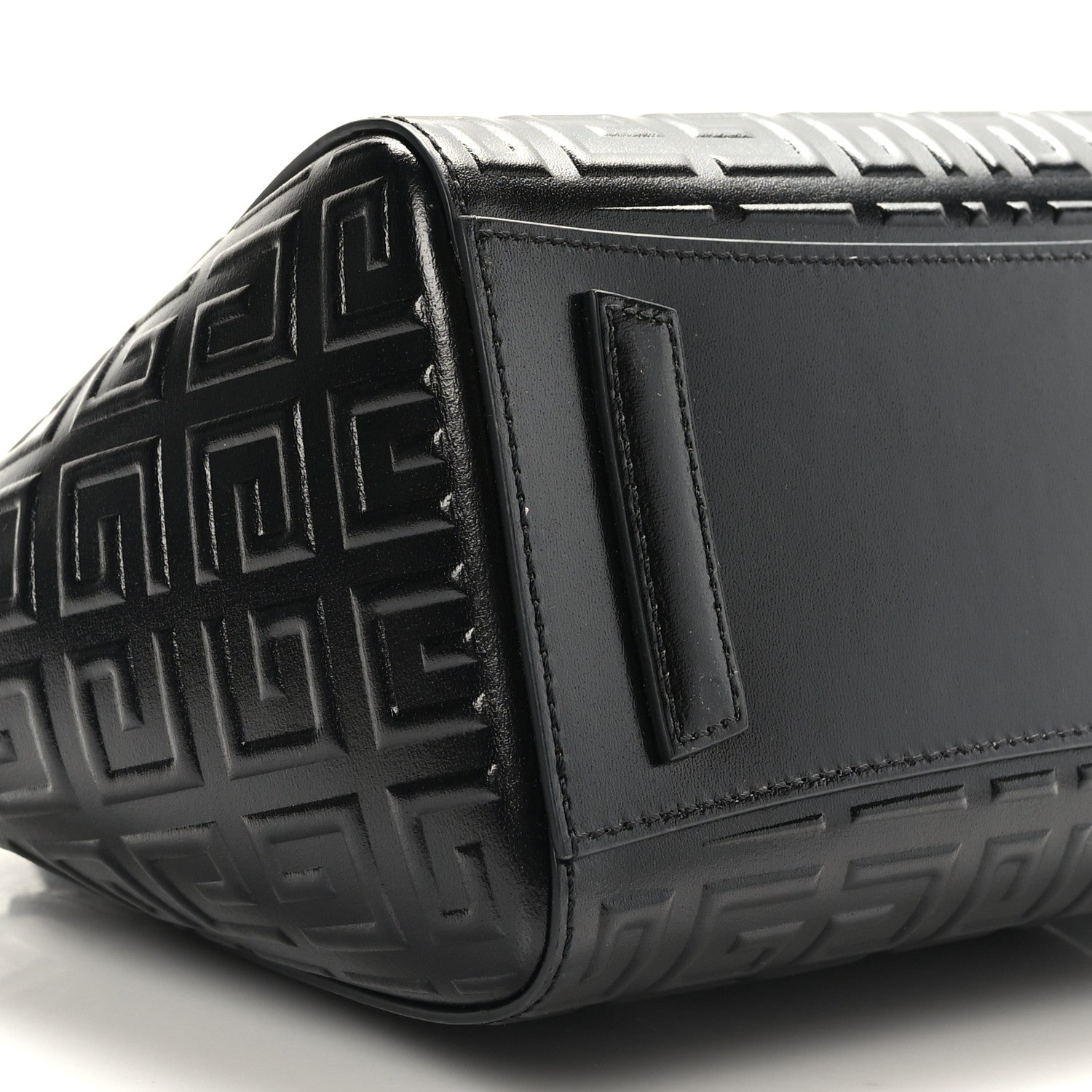 Givenchy Calfskin Logo Embossed Mini Lock Antigona Shoulder Bag Black 7 of 8