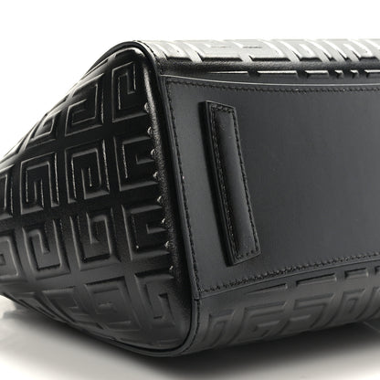 Givenchy Calfskin Logo Embossed Mini Lock Antigona Shoulder Bag Black 7 of 8