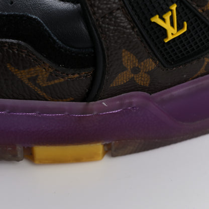 Louis Vuitton Monogram Calfskin Mens LV Trainer Sneaker 9 Black Purple 10 of 10