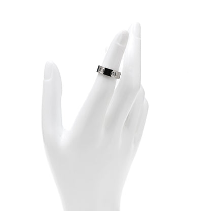 Cartier 18K White Gold 3 Diamond 5.5mm LOVE Ring 47 4 2 of 5