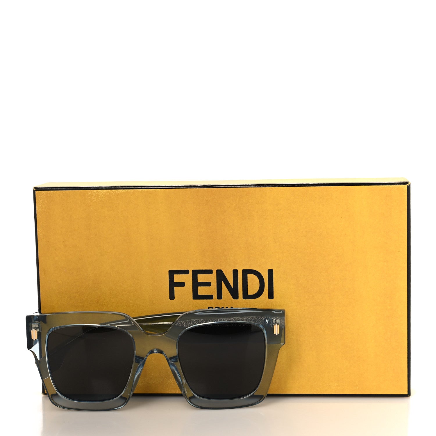 Fendi Acetate Fendi Roma Square Sunglasses FE401001I Blue 6 of 6