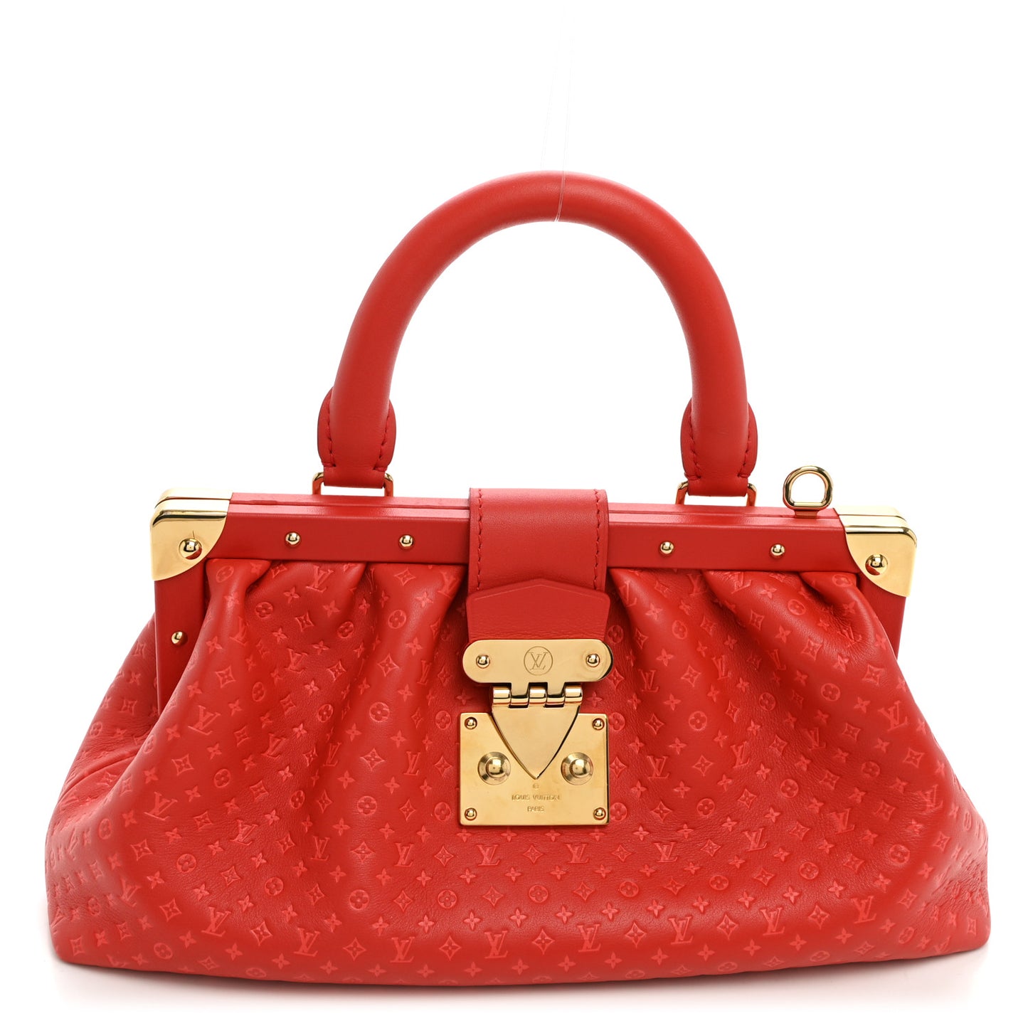 Calfskin Nanogram Embossed Clutch Red