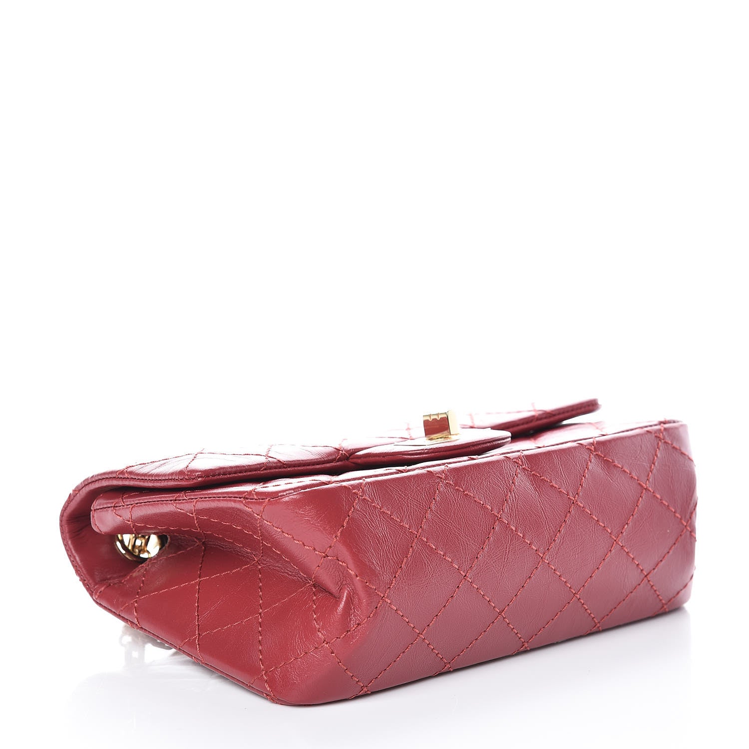 Chanel Aged Calfskin Quilted 2.55 Reissue 224 Flap Red 4 of 11