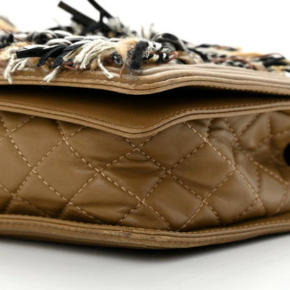 Chanel Calfskin Tweed Enchained Medium Boy Flap Brown 10 of 17