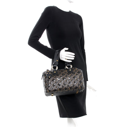 Louis Vuitton Monogram Sequins Eclipse Speedy 28 Black 2 of 9