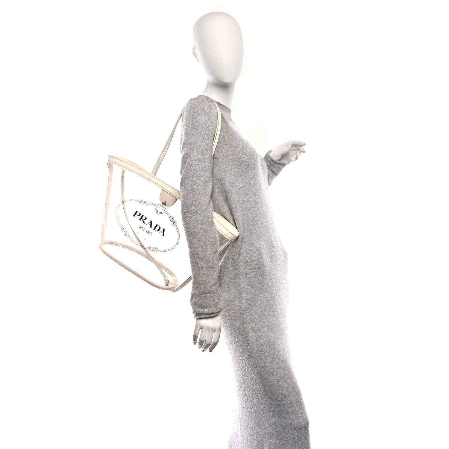 Prada PVC Canapa Tote White 3 of 13