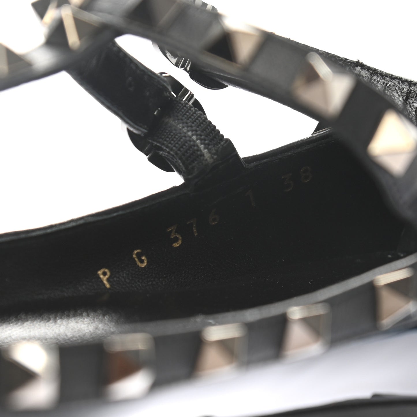 Patent Rockstud Cage Ballerina Flats 38 Black