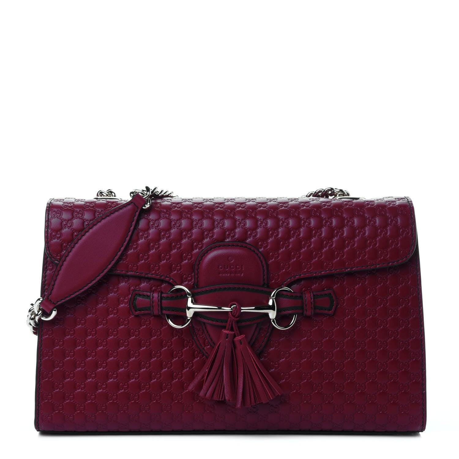 Gucci Microguccissima Medium Emily Chain Shoulder Bag Red 1 of 4
