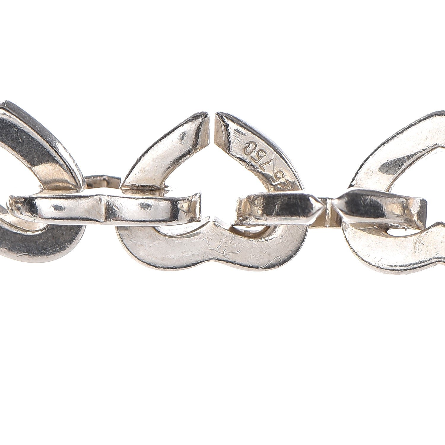 Tiffany Sterling Silver 18K Yellow Gold Heart Link Necklace 4 of 6