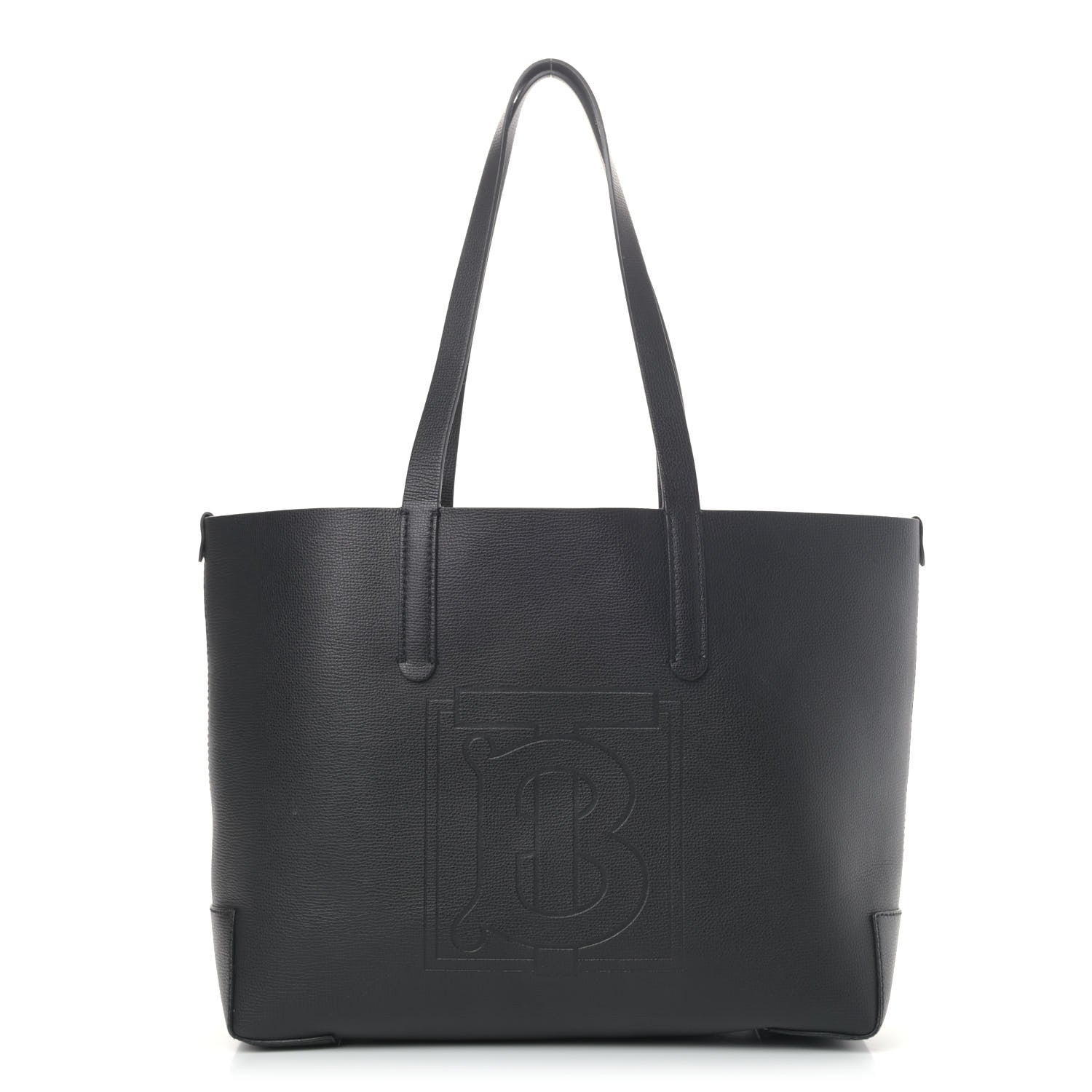 Burberry Calfskin TB Motif Embossed Medium Tote Black 1 of 7