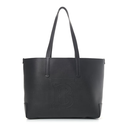 Burberry Calfskin TB Motif Embossed Medium Tote Black 1 of 7