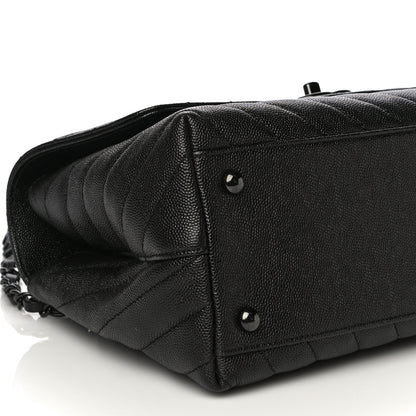 Chanel Caviar Chevron Quilted Small Coco Handle Flap So Black 9 of 10