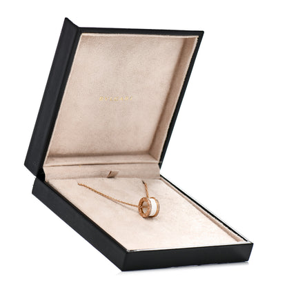 Bulgari 18K Rose Gold White Ceramic Diamond B.Zero1 Pendant Necklace 5 of 5