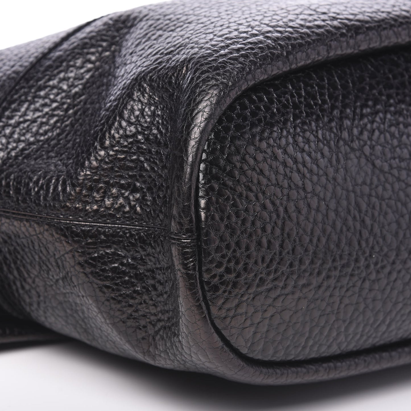Glazed Pebbled Calfskin Large Nightingale Black